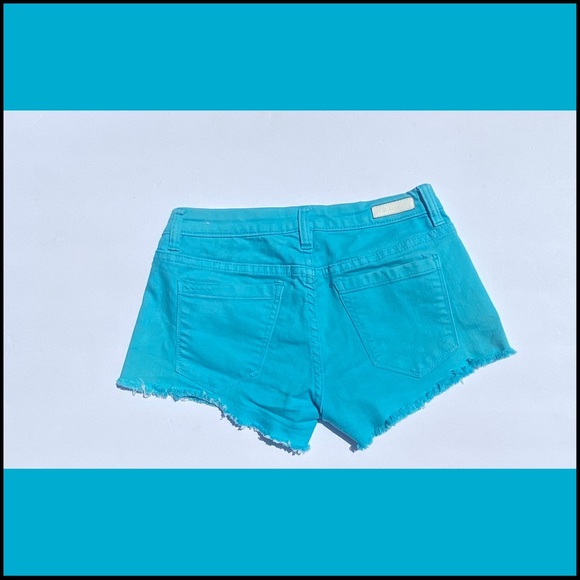 BLANKNYC TURQUOISE CUT- OFF SHORTS 25 - Picture 6 of 11